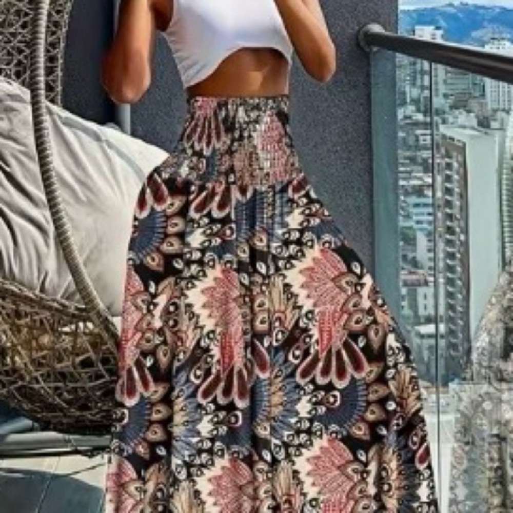 Bohemian Print Flowy Pants